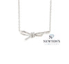 18kt White Gold Diamond Bow Twist Necklace