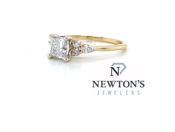 14kt Yellow Gold Princess Cut Diamond Engagement Ring