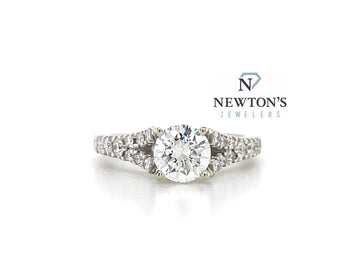 14kt White Gold Split Shank Diamond Engagement Ring