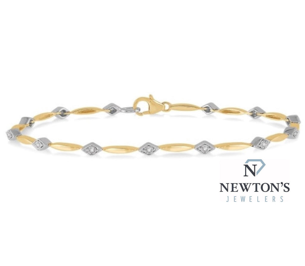 10kt Yellow and White Gold Illusion Bracelet