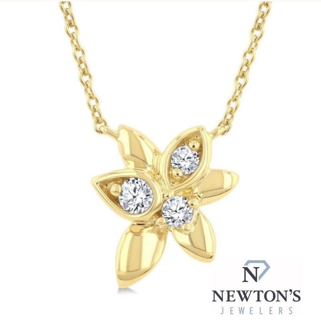 10kt Yellow Gold Starlit Petal Necklace