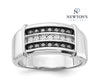 10kt White Gold Black and White Diamond Gents Ring