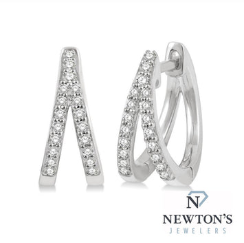 10kt White Gold Split Huggies