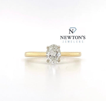 14kt Yellow Gold Oval Diamond Engagement Ring