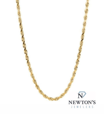 10kt Yellow Gold Diamond Cut Rope Chain