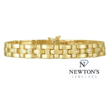 14kt Yellow Gold Basketweave Bracelet
