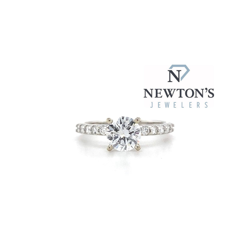 14kt White Gold Round Brilliant Engagement Ring