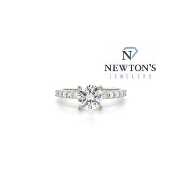 14kt White Gold Round Brilliant Engagement Ring