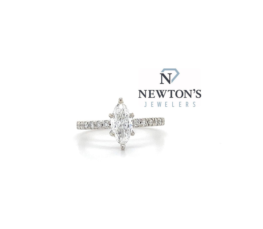 14kt White Gold Marquise Diamond Engagement Ring