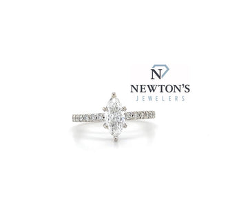 14kt White Gold Marquise Diamond Engagement Ring