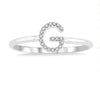 10kt White Gold Initial Stackable Ring "G"