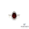 14kt White Gold Pear Shape Garnet Fashion Ring