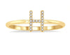 10kt Yellow Gold Initial Stackable Ring "H"