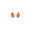 14kt White Gold Spessarite Garnet & Diamond Halo Stud Earrings