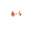 14kt White Gold Spessarite Garnet & Diamond Halo Stud Earrings