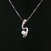 10kt White Gold Diamond Solitaire Pendant Necklace