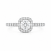 14kt White Gold Cushion Halo Diamond Engagement Ring