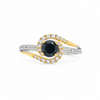14kt Yellow & White Gold Black Diamond Ring