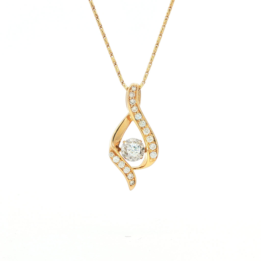 Estate 14kt Yellow Gold Diamond Pendant