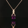 10kt Yellow Gold Oval Amethyst Pendant Necklace