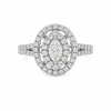 14kt White Gold Marquise Diamond Halo Ring
