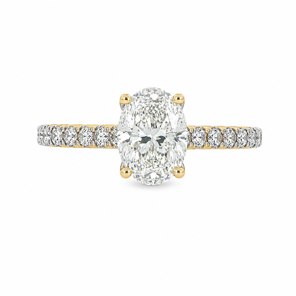 14kt Yellow Gold Oval Diamond Engagement Ring