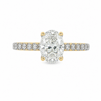 14kt Yellow Gold Oval Diamond Engagement Ring