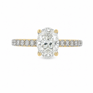 14kt Yellow Gold Oval Diamond Engagement Ring