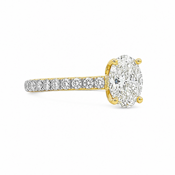 14kt Yellow Gold Oval Diamond Engagement Ring