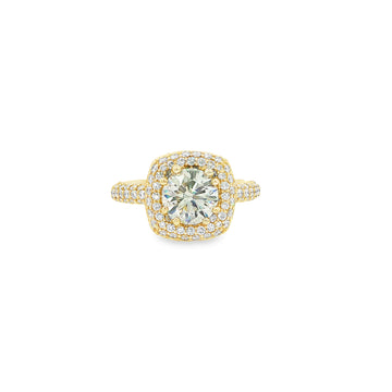 18kt Yellow Gold Diamond Halo Engagement Ring
