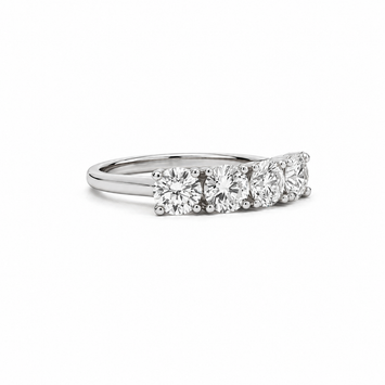 14kt White Gold Estate Five Stone Diamond Band