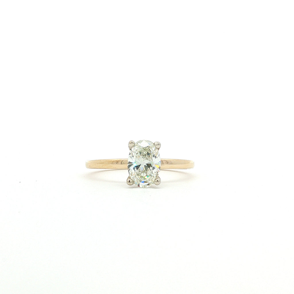14kt Yellow Gold Oval Diamond Solitaire Engagement Ring
