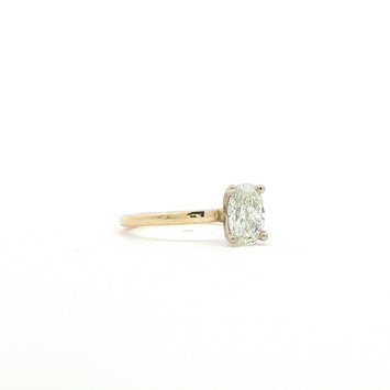 14kt Yellow Gold Oval Diamond Solitaire Engagement Ring