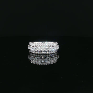 18kt White Gold Multi-Row Diamond Band