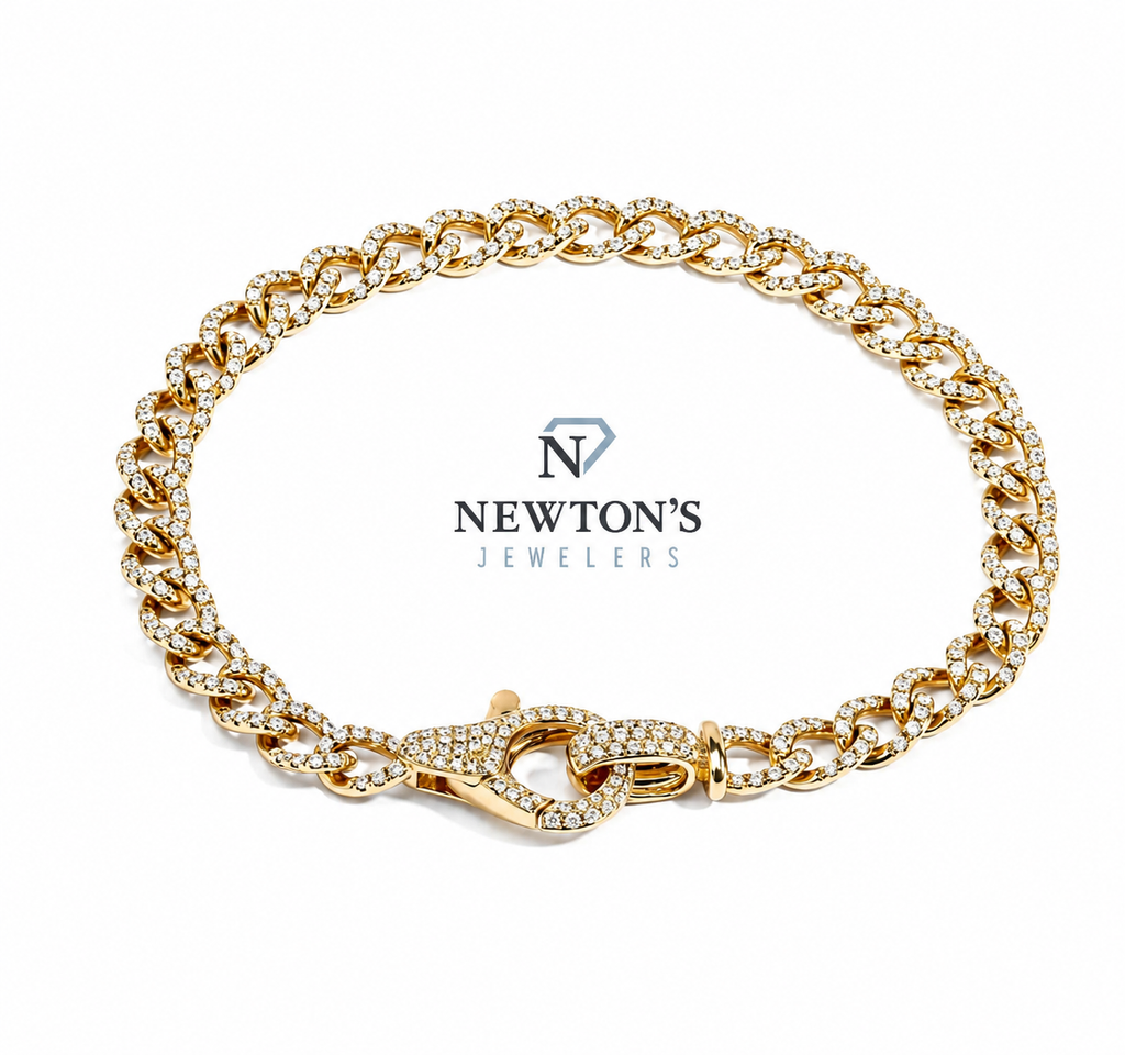 18kt Yellow Gold Diamond Link Bracelet