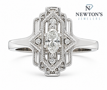 14kt White Gold Marquise Diamond Ring