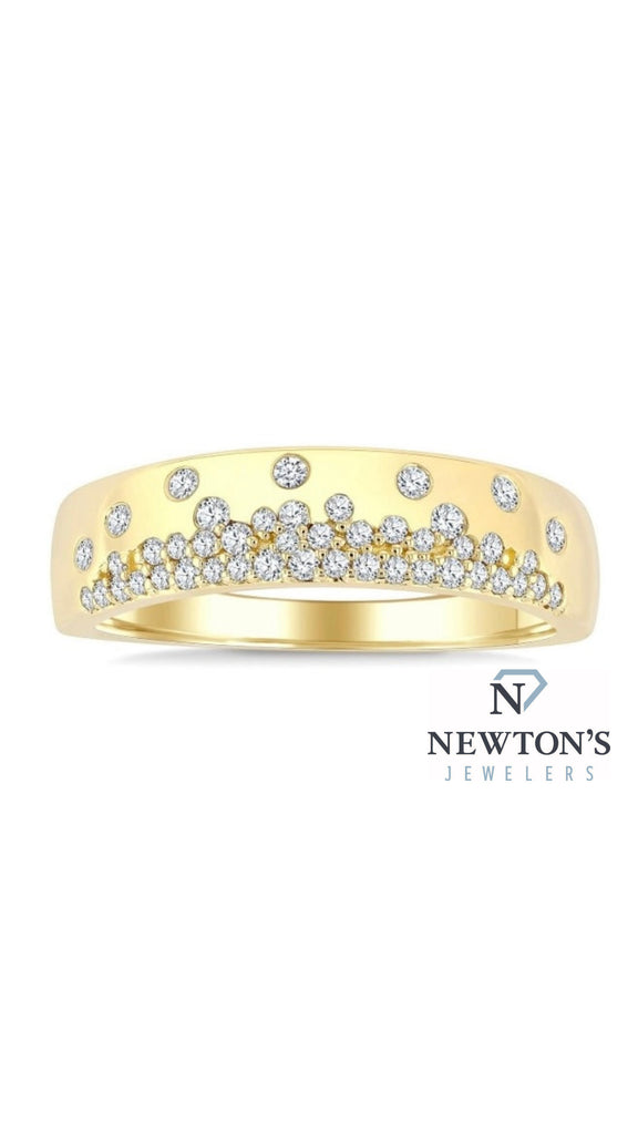10kt Yellow Gold Mosaic Diamond Band