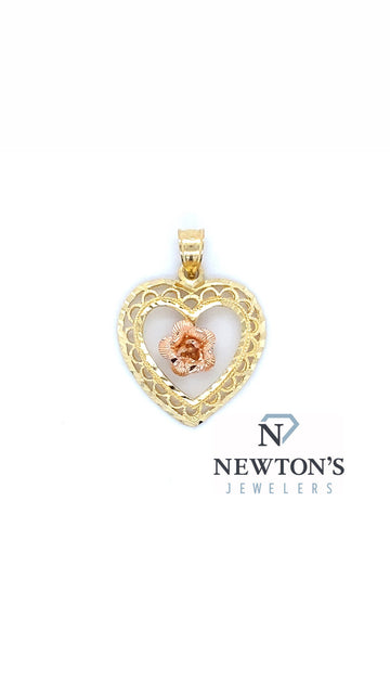 Estate 14kt Yellow and Rose Gold Heart Pendant