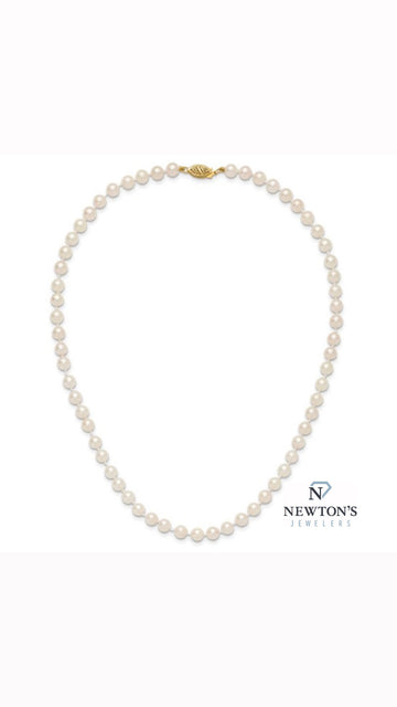 14kt Yellow Gold Pearl Necklace
