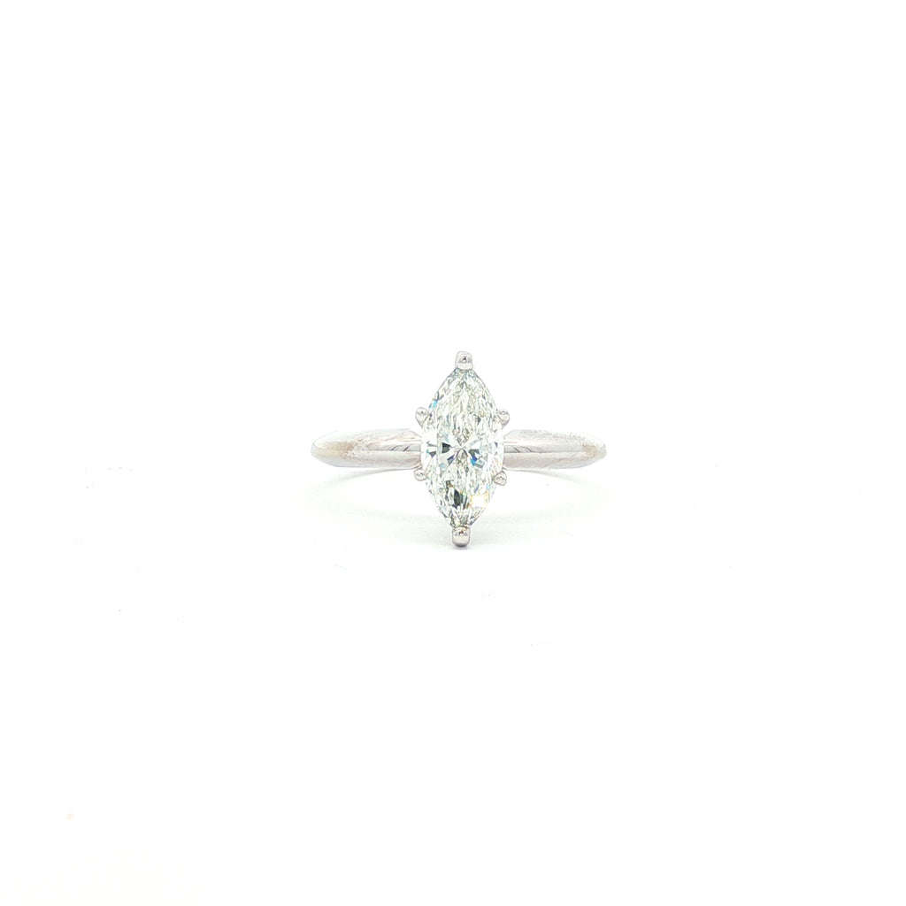 14kt White Gold Marquise Cut Diamond Engagement Ring