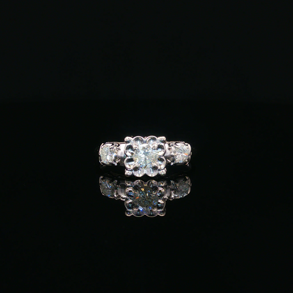 Estate 14kt White Gold Diamond Engagement Ring