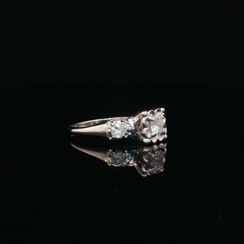 Estate 14kt White Gold Diamond Engagement Ring