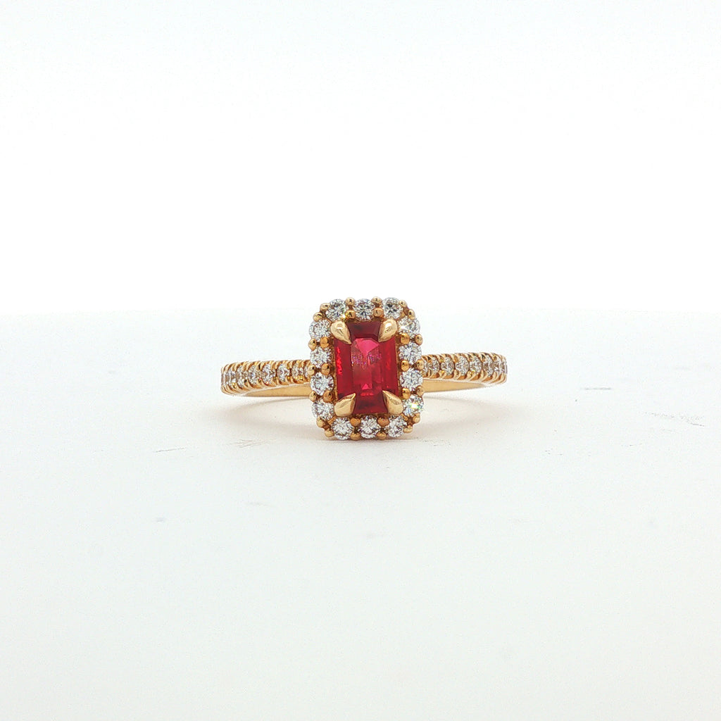 14kt Yellow Gold Ruby and Diamond Ring