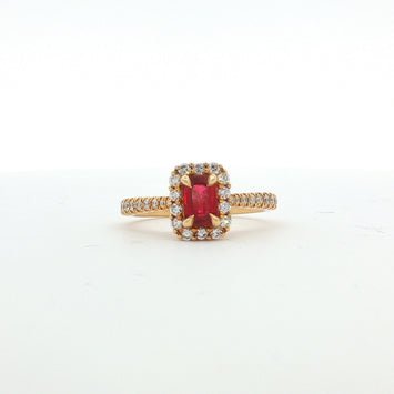 14kt Yellow Gold Ruby and Diamond Ring