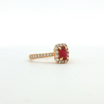 14kt Yellow Gold Ruby and Diamond Ring