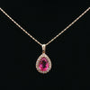 14kt Yellow Gold Pink Tourmaline and Diamond Pendant (Pendant Only)