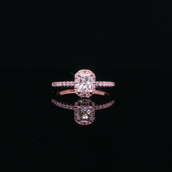 14kt Rose Gold Radiant Diamond Engagement Ring