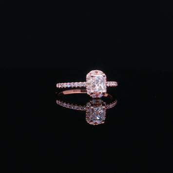 14kt Rose Gold Radiant Diamond Engagement Ring