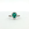 14kt White Gold Lagoon Tourmaline and Diamond Ring