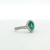 14kt White Gold Lagoon Tourmaline and Diamond Ring